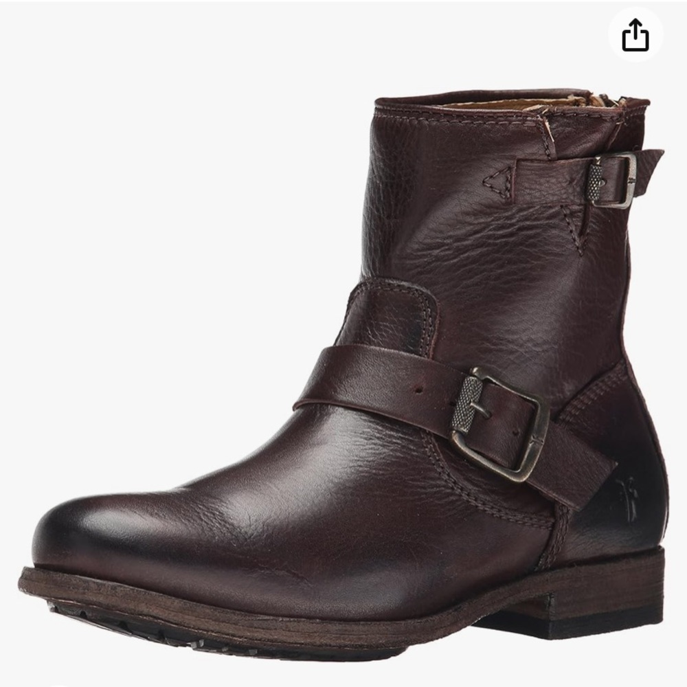 Frye Tyler SVL Engineer Brown Leather Ankle Boots Size 7.5
